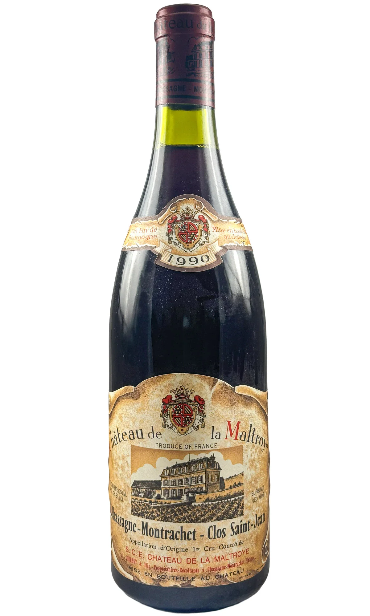 Chateau de la Maltroye, Chassagne Montrachet 1er Cru Rouge Clos Saint Jean, 1990