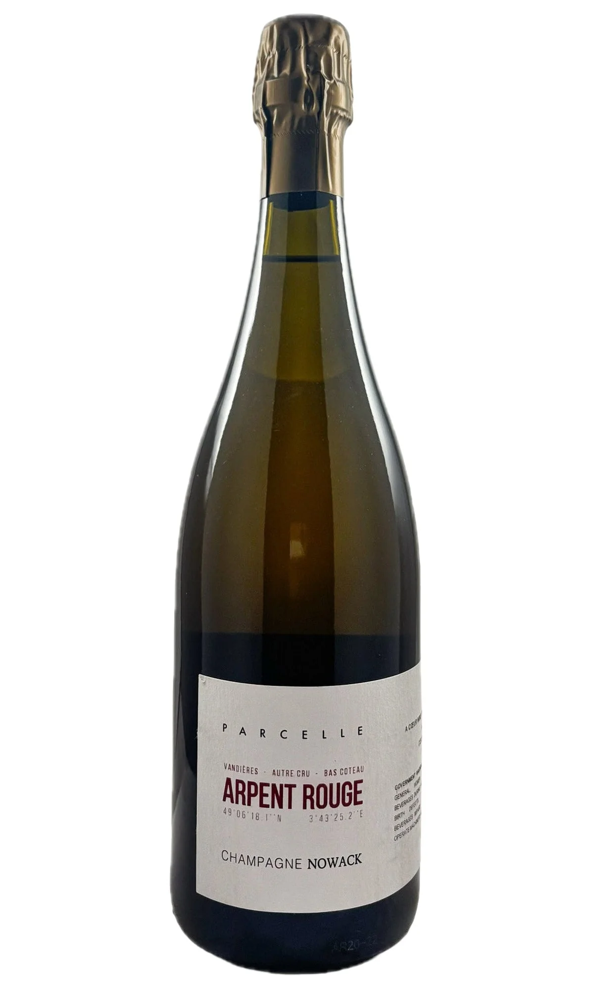 Flavien Nowack, Champagne 'Les Arpents Rouges' Extra Brut, 2020