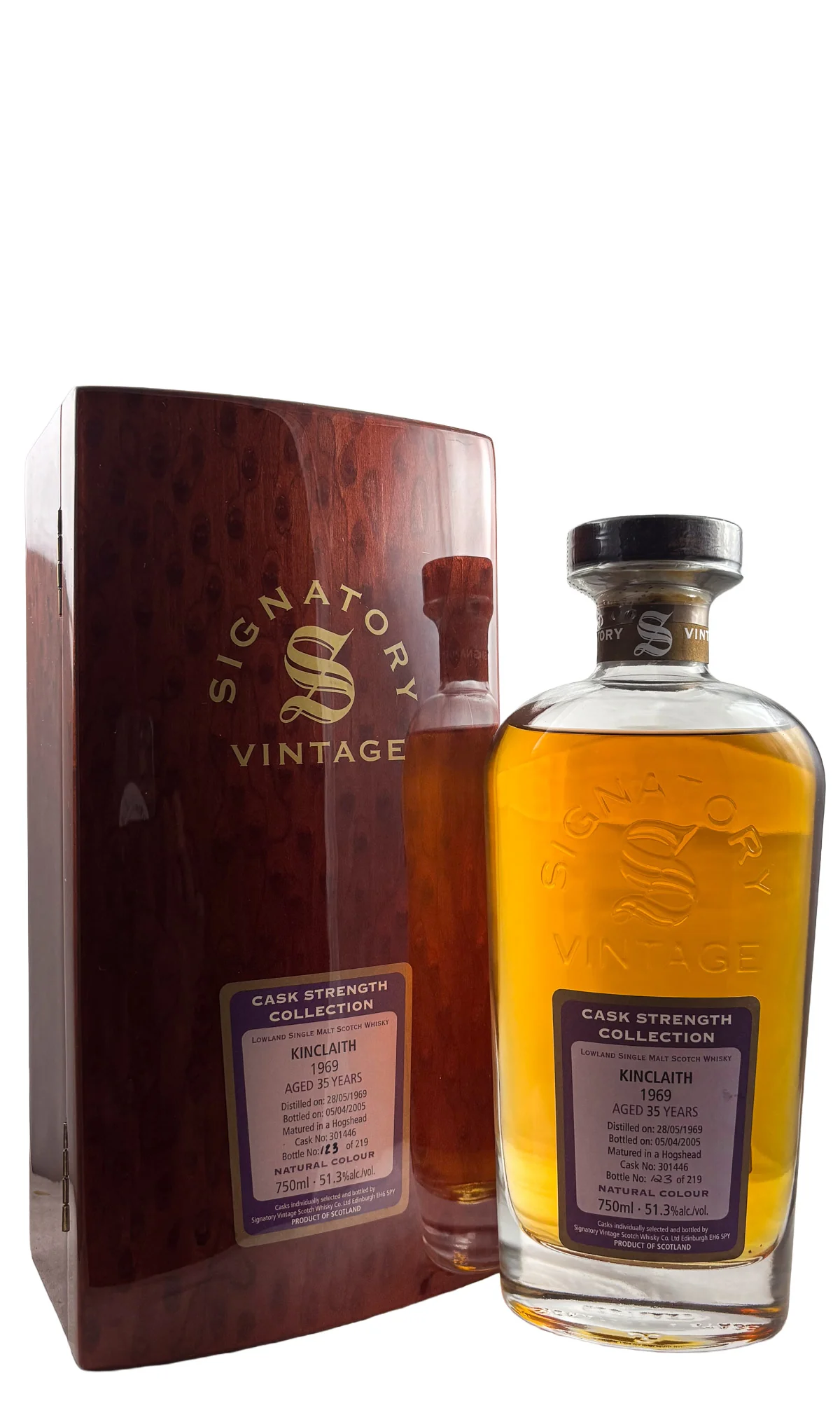 Kinclaith (Signatory Vintage), Lowland Single Malt Scotch Whisky 35 Year Old Cask Strength, 1969 - Image 2