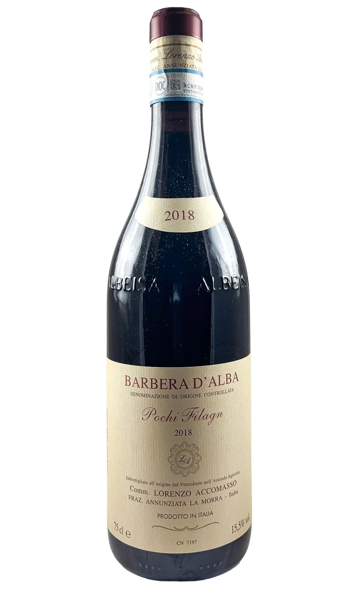 Lorenzo Accomasso, Barbera d'Alba Pochi Filagn', 2018