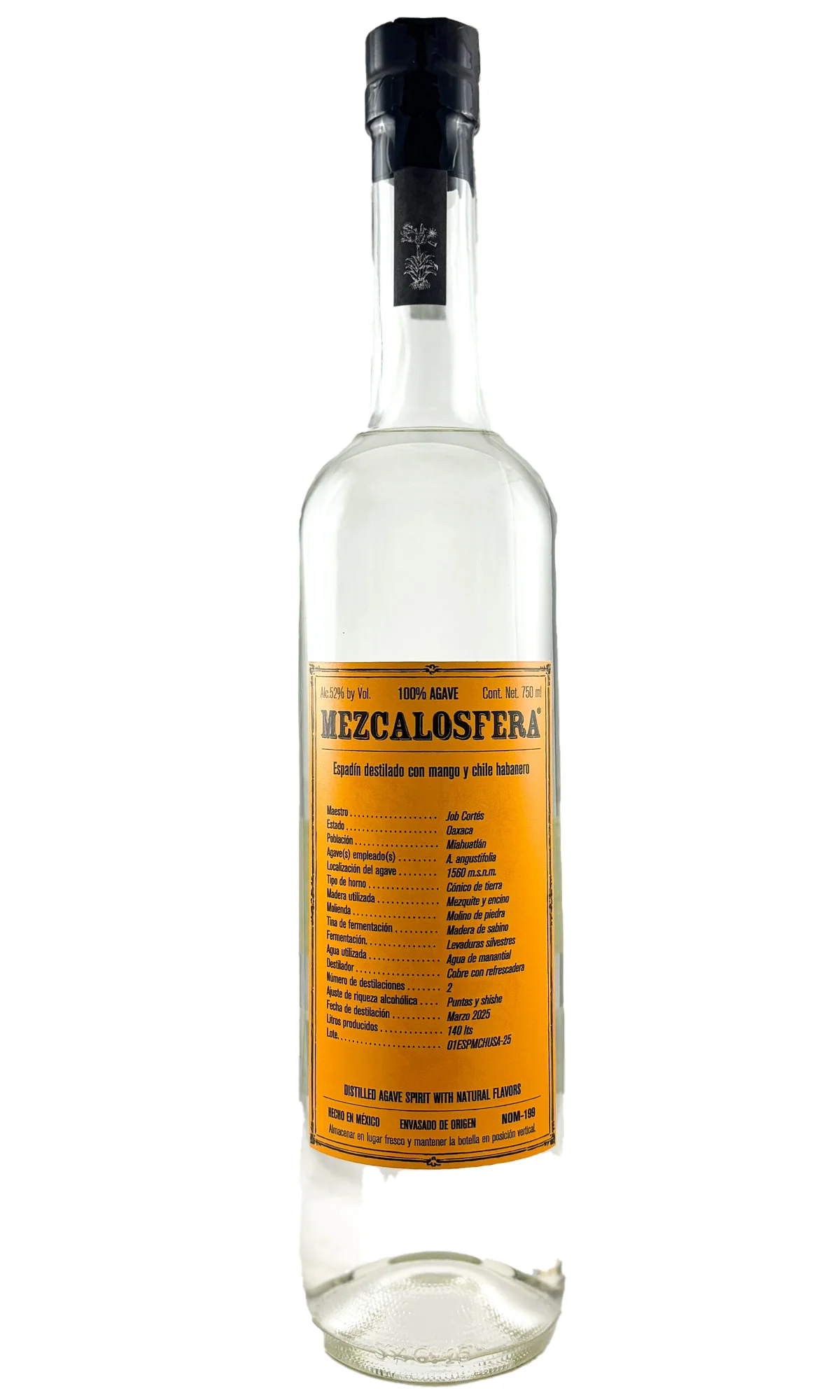 Mezcalosfera, Espadin Mezcal Distilled with Mango and Habanero
