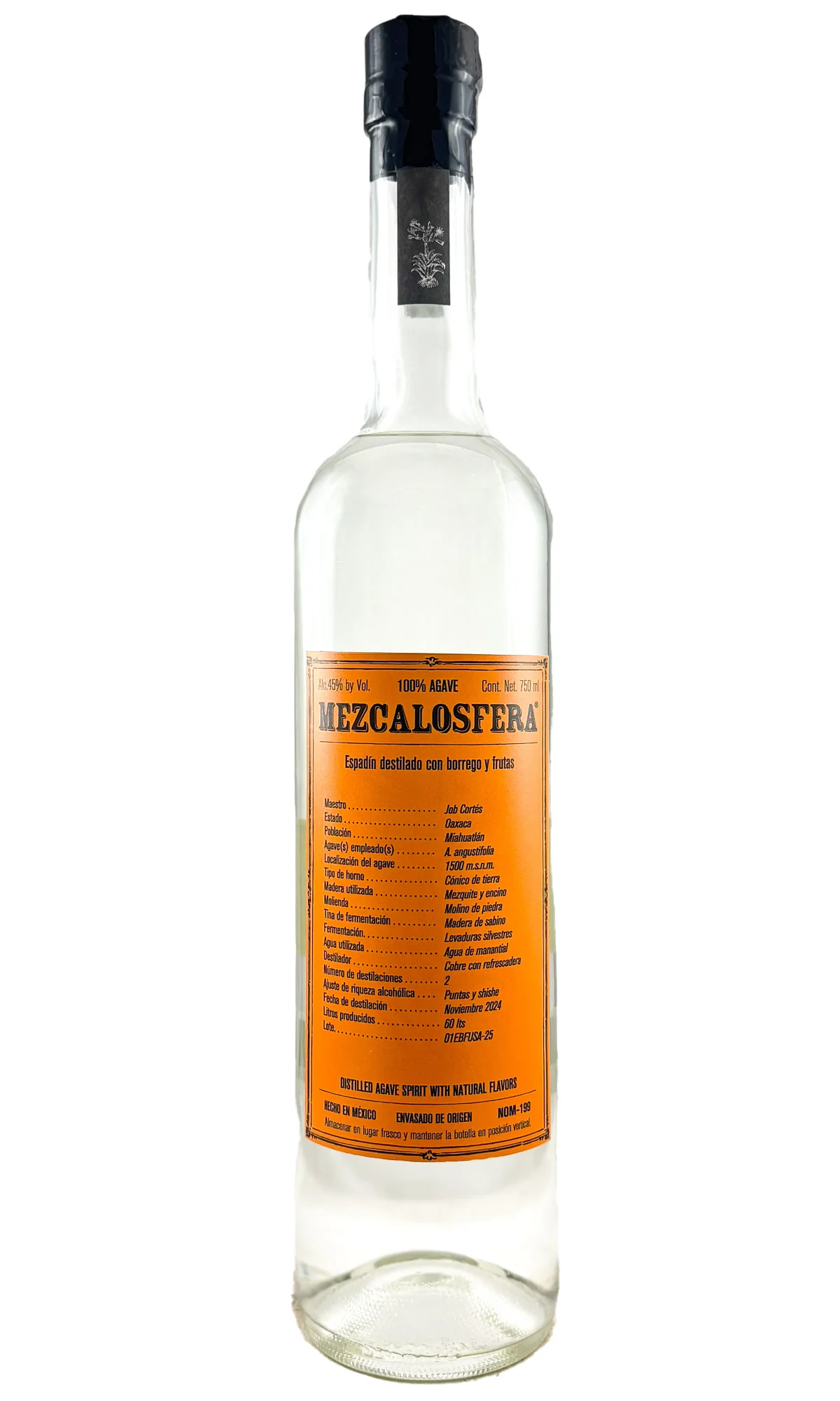 Mezcalosfera, Espadin Mezcal Distilled with Sheep and Fruits