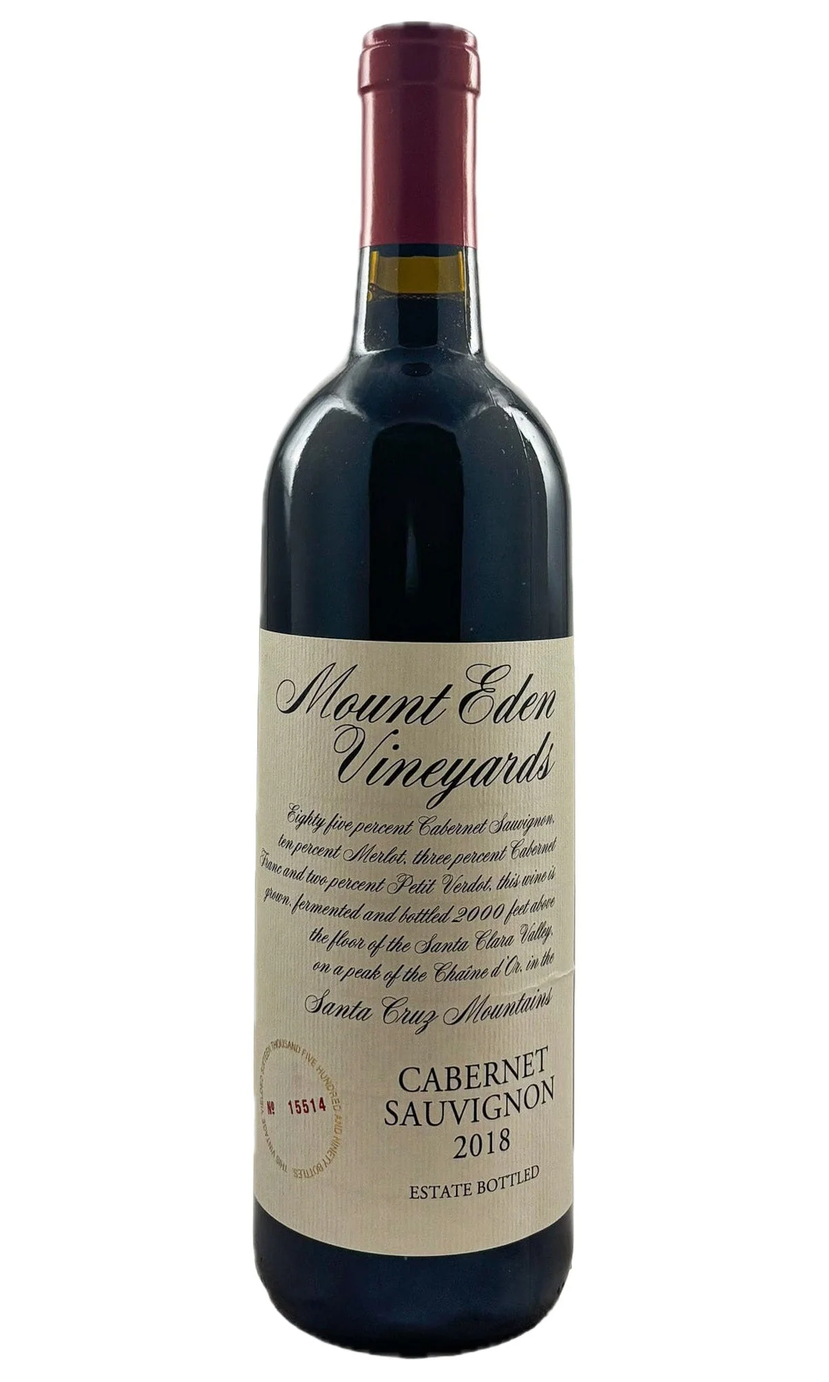 Mount Eden Vineyards, Cabernet Sauvignon Estate Santa Cruz Mountains, 2018