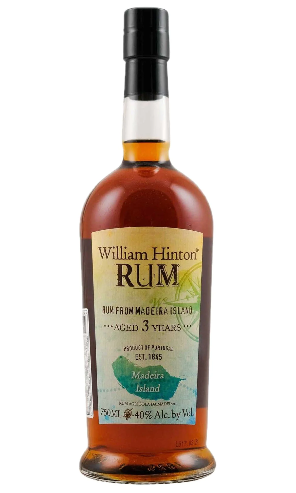 William Hinton Rum, 3 Years Old Rum Agricola Da Madeira, NV